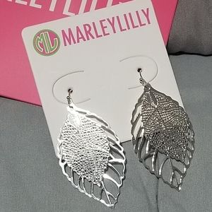 MarleyLilly Silver Leaf Earrings